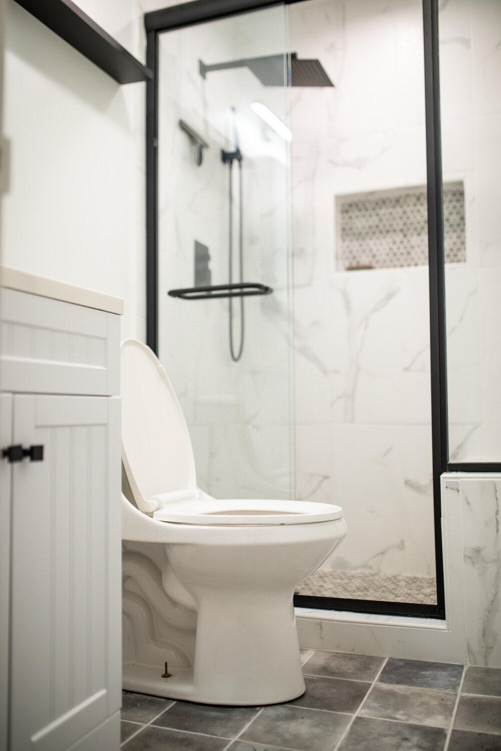 Completed FIG bathroom remodel — 4242 Stantonsburg walk-in shower