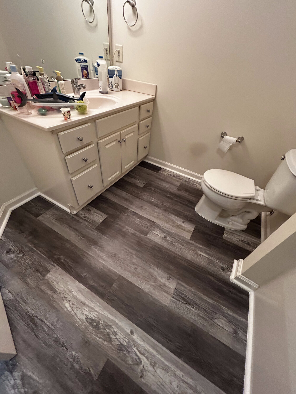 Completed FIG LVP flooring — bathroom