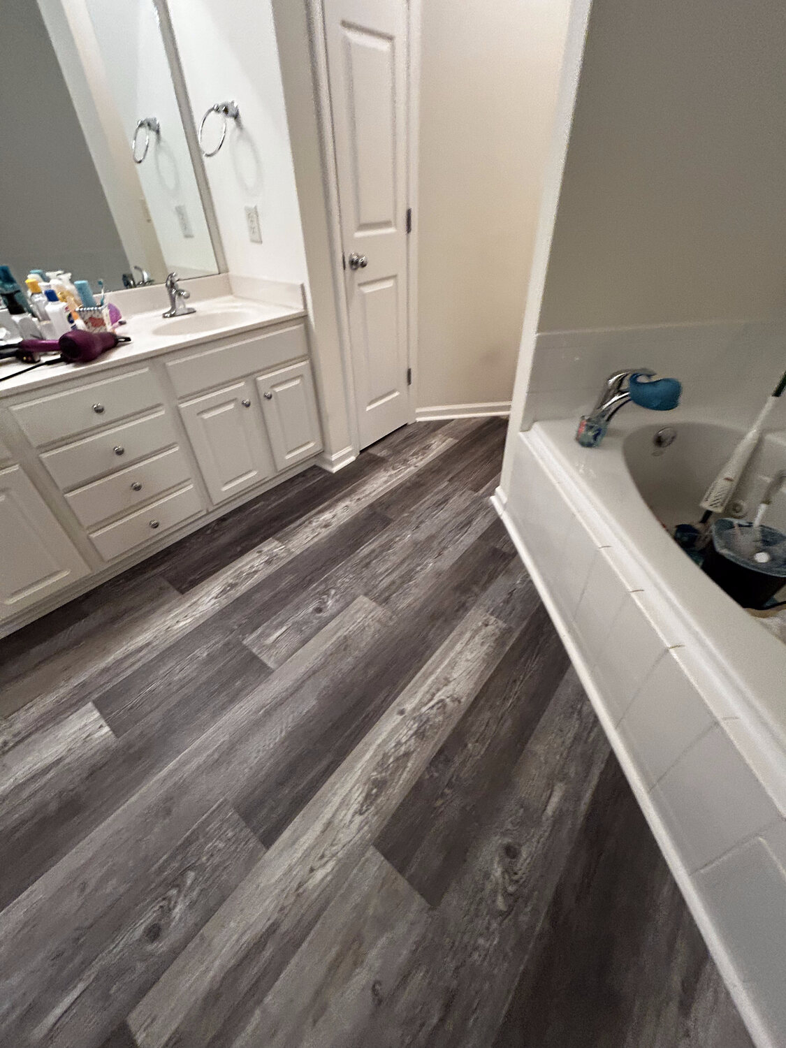 Completed FIG LVP flooring — bathroom