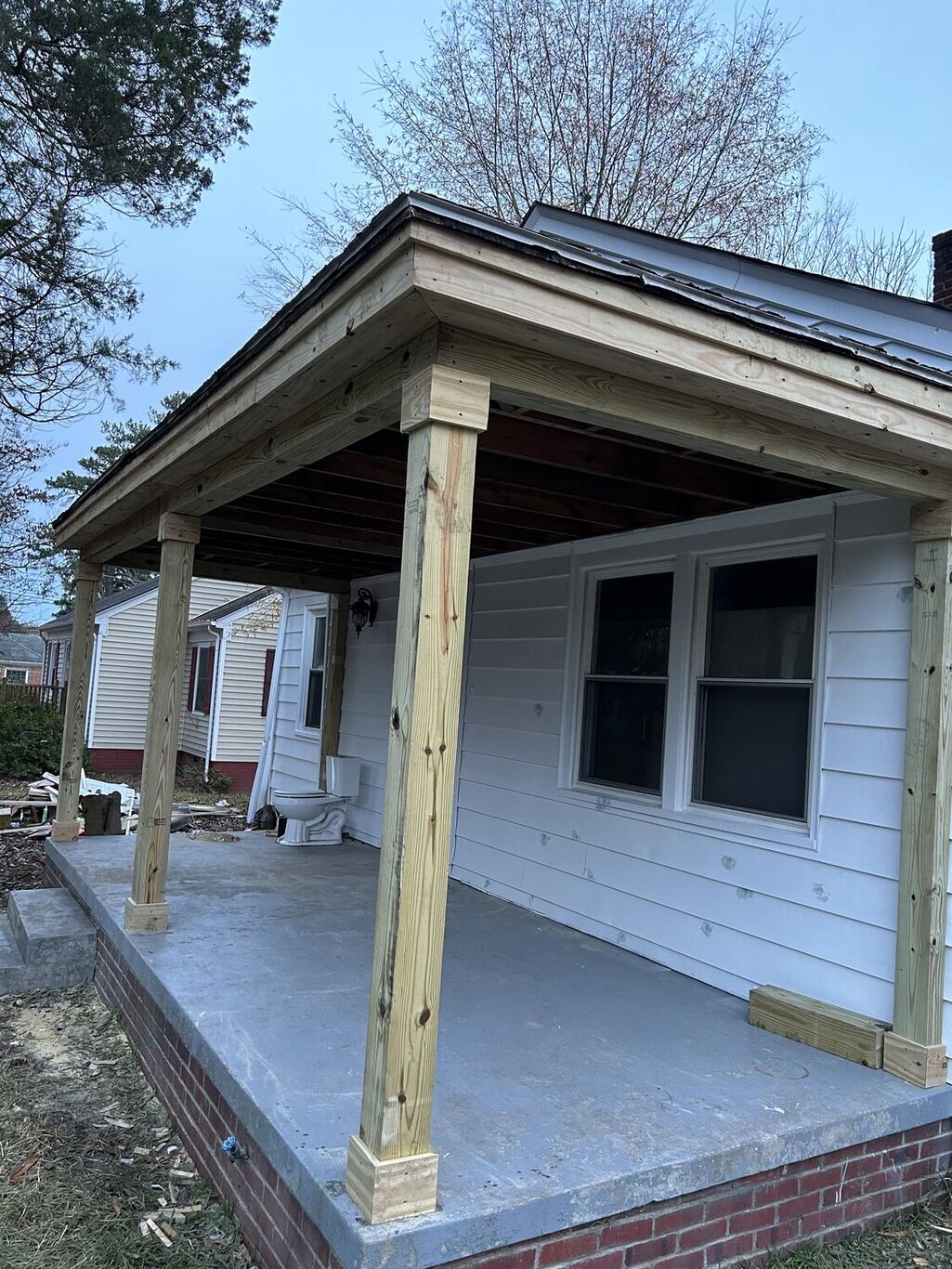 Completed FIG exterior — covered front porch