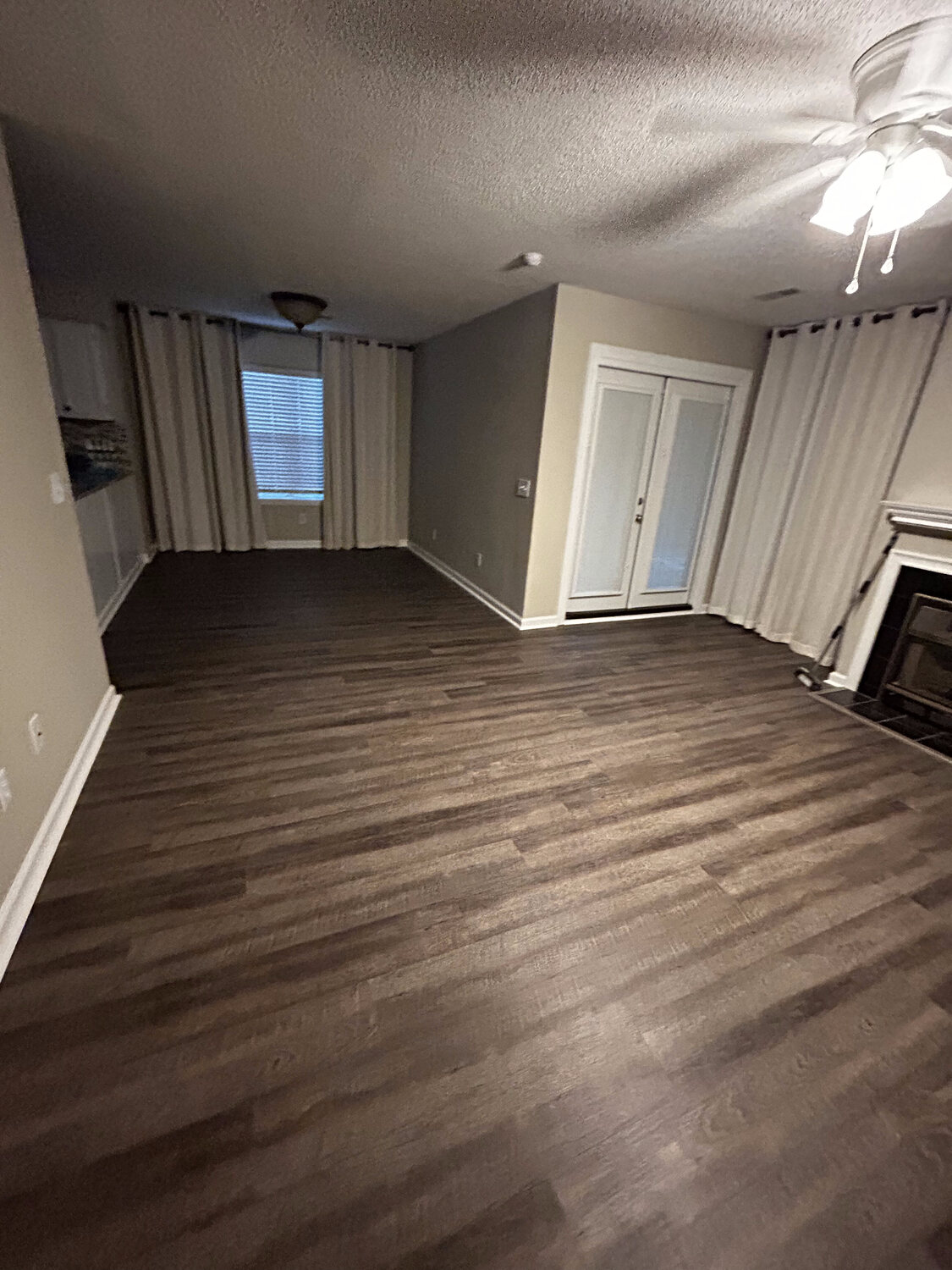 Completed FIG LVP wood-look flooring — great room