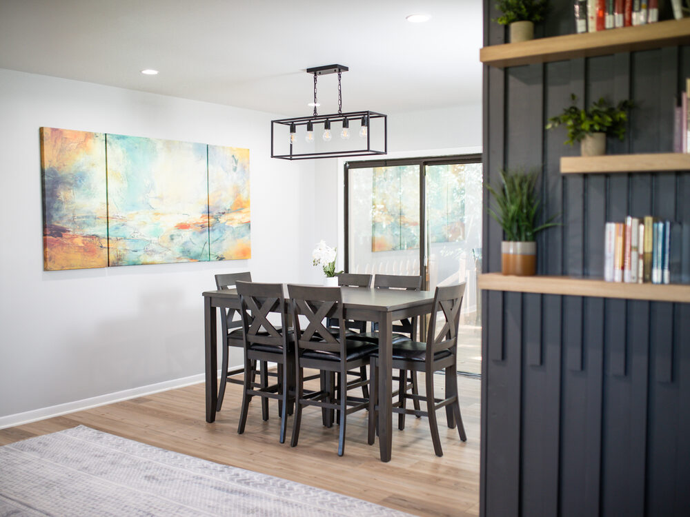 Completed FIG Interiors work — 4242 Stantonsburg charcoal accent wall
