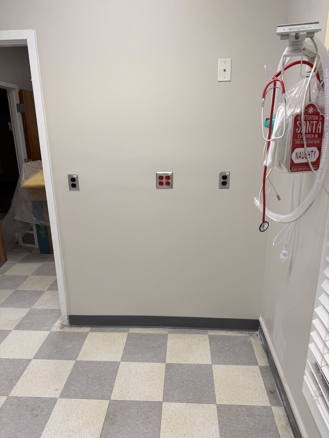 FIG medical facility interior — finished patient room