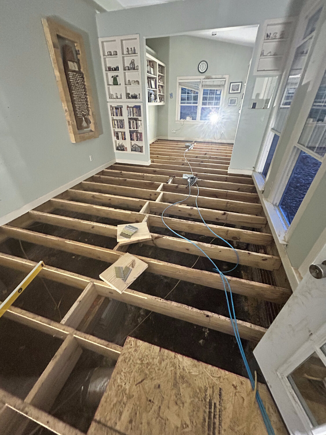 FIG interior — wood framing over the subfloor