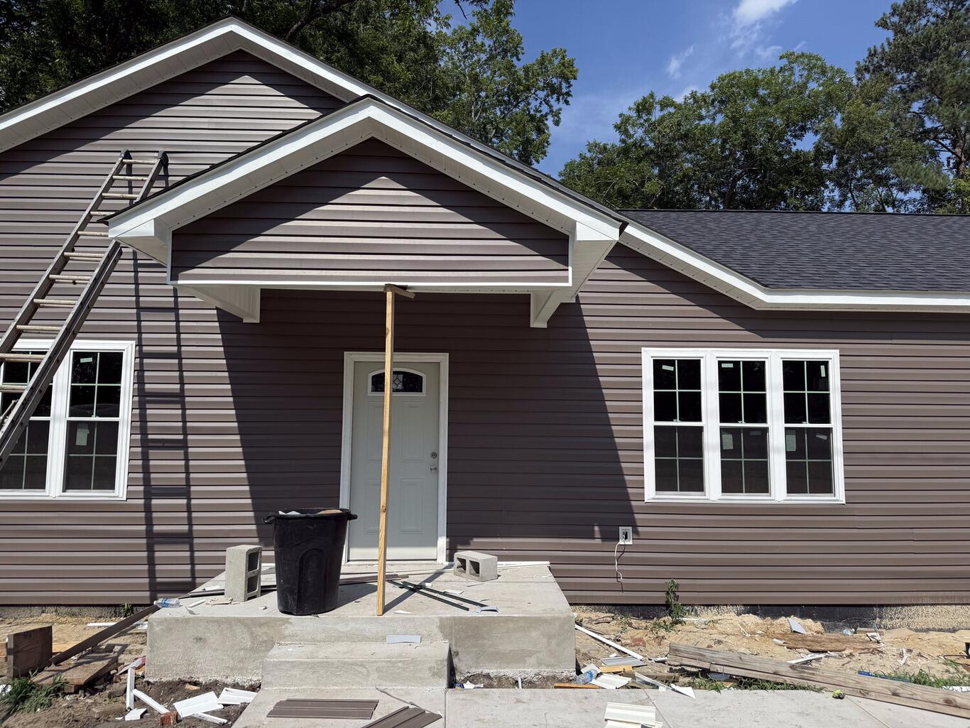 FIG new windows with white exterior trim during build